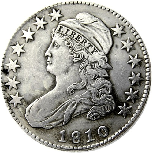 90% Silver US 1810 Capped Bust Half Dollar Copy Coin