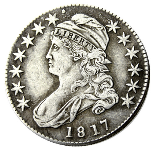 90% Silver US 1817 Capped Bust Half Dollar Copy Coin