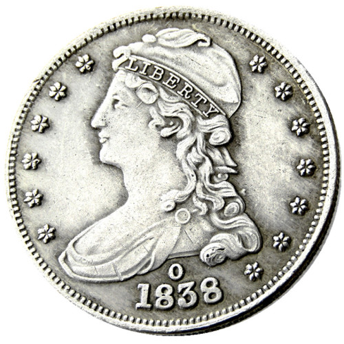 90% Silver US 1838o Capped Bust Half Dollar Copy Coin