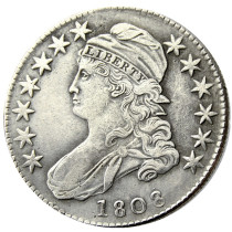 90% Silver US 1808 Capped Bust Half Dollar Copy Coin