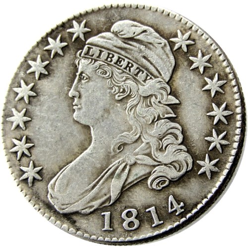 90% Silver US 1814 Capped Bust Half Dollar Copy Coin