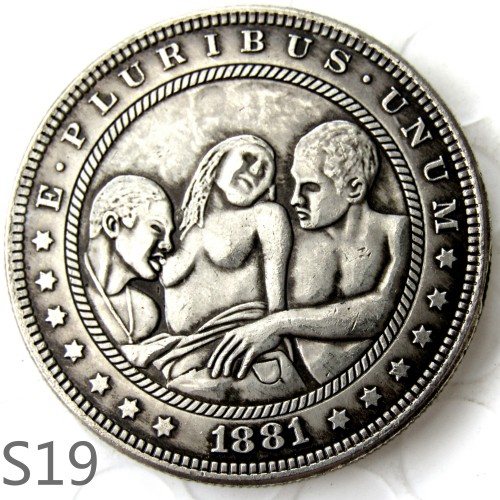 HOBO Sex Morgan Silver Plated Dollar Copy Coin TypeS19