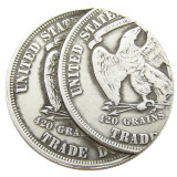 US 1879 Trade Dollar Two Faces Error Silver Plated Copy Coin