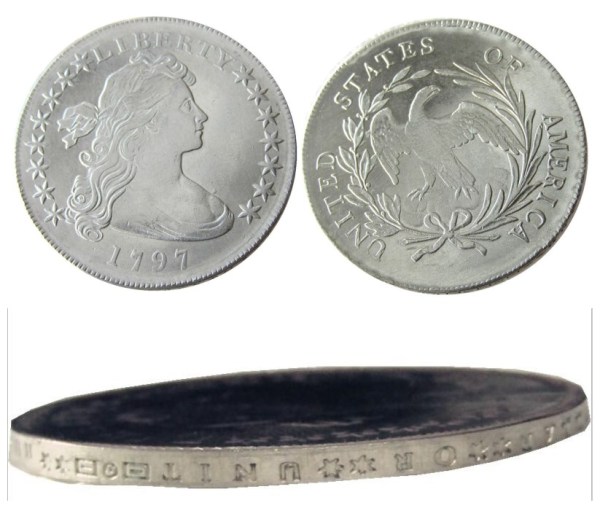 90% Silver US 1797 Liberty Dollar Silver Plated Copy Coin