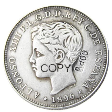 Puerto rico 1896 40 centavos Silver Plated Copy Coins