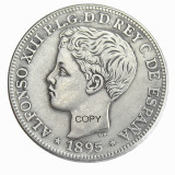 Puerto rico 1895 / 1897  1 Peso Silver Plated Copy Coins