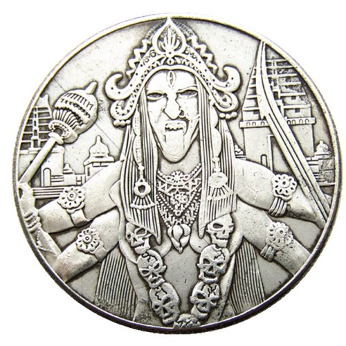 HB(182)HOBO US Morgan Silver Plated Dollar skull zombie skeleton Copy Coin