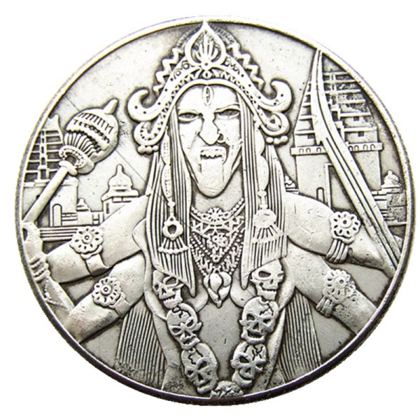 HB(182)HOBO US Morgan Silver Plated Dollar skull zombie skeleton Copy Coin