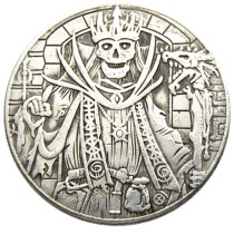 HB(185)HOBO US Morgan Silver Plated Dollar skull zombie skeleton Copy Coin