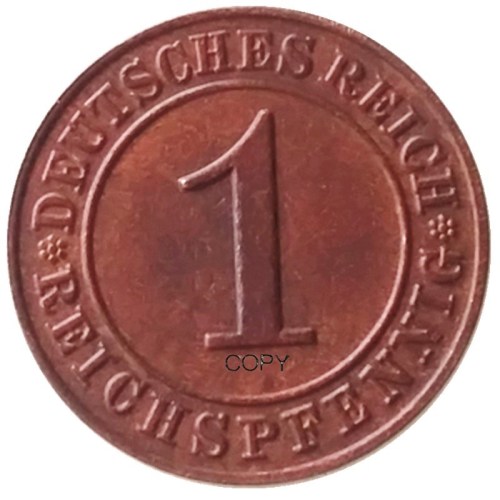 German 1930-1936 8pcs 1 Pfennig 100% Copper Coin Copy