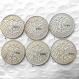 German 1 Mark 1914-ADEFGJ 6pcs Mintmark To Chose Silver Plated Coin Copy