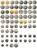 G(01-67) 70PCS Greek  Ancient Mix Silver/Gold Plated copy coins