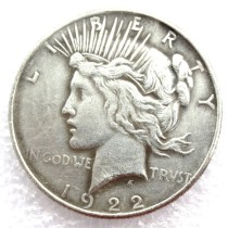 90% Silver US 1922D Peace Dollar Copy Coin 90% Silver US 1922D Peace Dollar Copy Coin