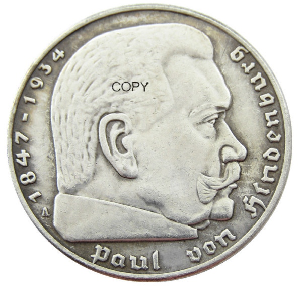 German WW2 Nazi 5 Mark 1935A Commemorative Coin Copy