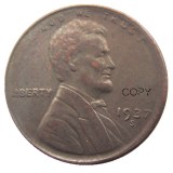 US 1937-P-S-D Lincoln Penny Cent 100% Copper Copy Coin