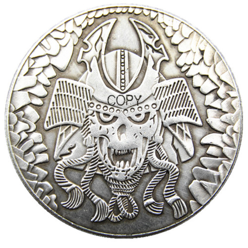 HB(197)HOBO US Morgan Silver Plated Dollar skull zombie skeleton Copy Coin