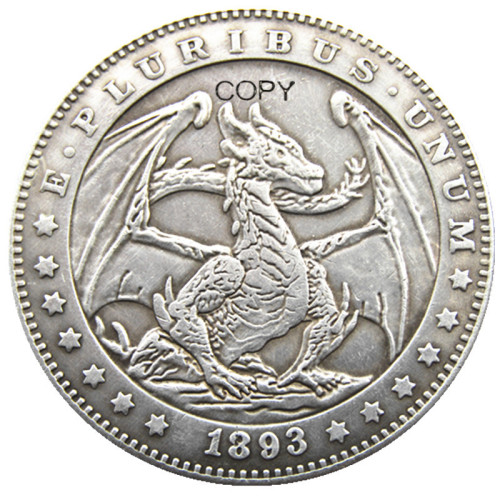 HB(193)HOBO US Morgan Silver Plated Dollar skull zombie skeleton Copy Coin