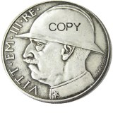Italy MORUZZI - VICTOR EMMANUEL III 1900-1943 20 LIRE Elmetto 1928 Silver Plated Copy Coins