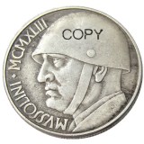 Italy MORUZZI - VICTOR EMMANUEL III 1900-1943 20 LIRE Elmetto 1943 Silver Plated Copy Coins