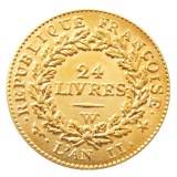 France 1793W 24LIVRES Gold Plated Copy Coins
