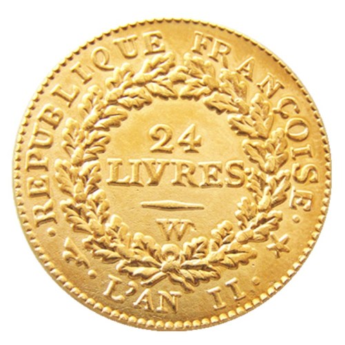 France 1793W 24LIVRES Gold Plated Copy Coins