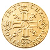 France 1642 1/2 Louis Gold Plated Copy Coins