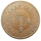 France 1815BB 1 Décime - Louis XVIII 100% Brass Copy Coins