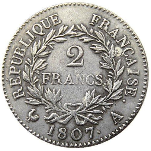France 1807A 2Francs Silver Plated Copy Coins