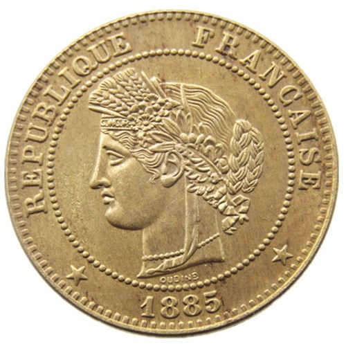 France 1885A 5 Centime third republic 100% Brass Copy Coins