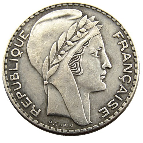 France 1929 20Francs Silver Plated Copy Coins