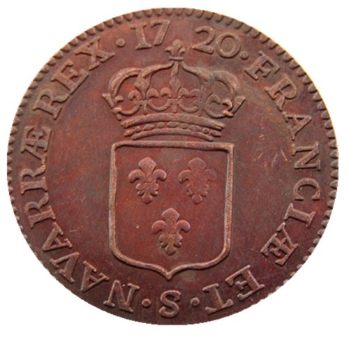 France 1720 1Sol 100% Copper Copy Coins(30mm)