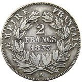 France 1853a 2Francs Silver Plated Copy Coins