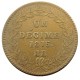 France 1815BB 1 Décime - Louis XVIII 100% Brass Copy Coins