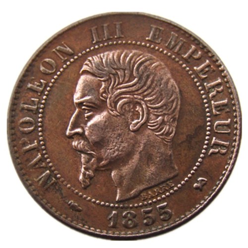 France 1853-1856B 5pcs 2Cents 100% copper Copy Coins