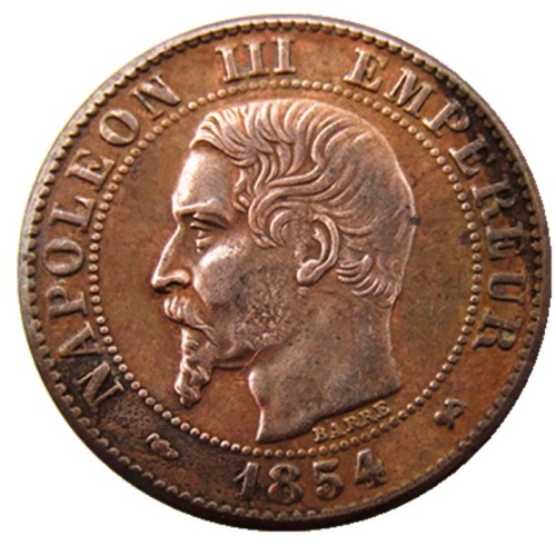 France 1854B 2Cents 100% copper Copy Coins