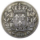 France A Set Of(1816-1821A) 10pcs 2Francs Louis XVIII Silver Plated Copy Coins