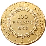 France 1905A Third Republic 100 Francs Gold Plated Copy Decorate Coin