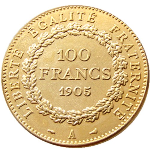 France 1905A Third Republic 100 Francs Gold Plated Copy Decorate Coin