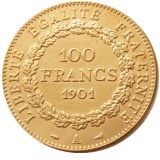 France 1901A Third Republic 100 Francs Gold Plated Copy Decorate Coin