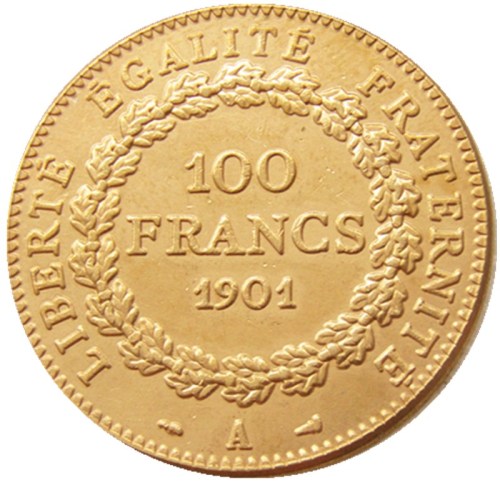 France 1901A Third Republic 100 Francs Gold Plated Copy Decorate Coin