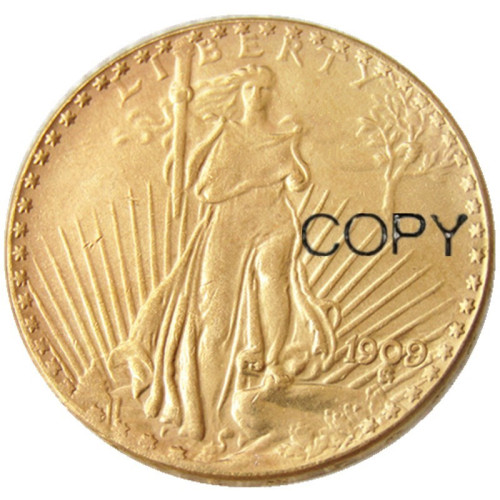 US 1909 SAINT GAUDENS $20 GOLD DOLLAR Gold Plated Coin Copy