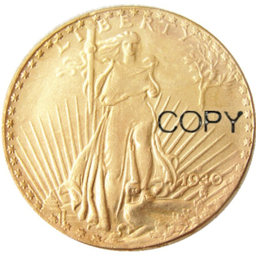 US 1930S SAINT GAUDENS $20 GOLD DOLLAR Gold Plated Coin Copy