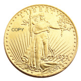 US A Set Of(1908-1933) 15pcs SAINT GAUDENS $20 GOLD DOLLAR Gold Plated Coin Copy
