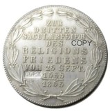 DE(41)Uncirculated 1855 Germany 2 gulden Frankfurt - Peace Au Details CollectibleE Silver Plated Copy