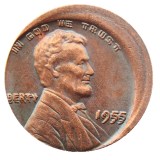 US Wheat Lincoln Cent Different 1955VDB Double Error with An Off Center Rare Copy Coins