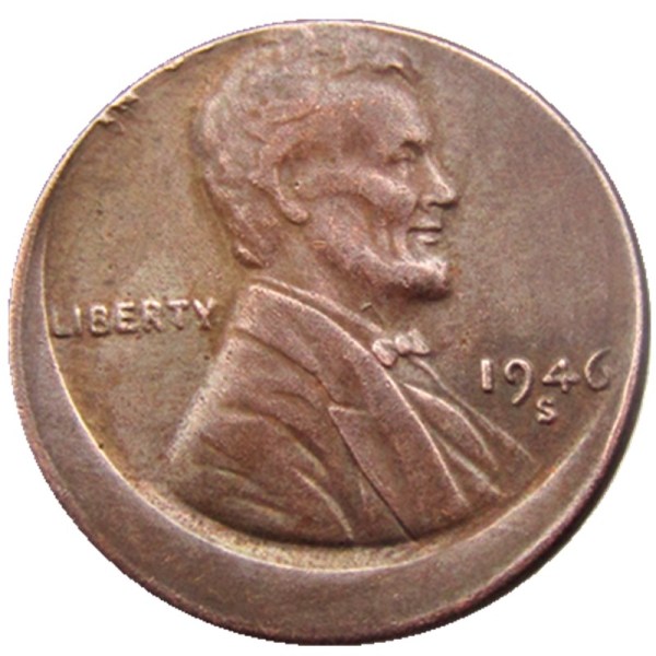US Wheat Lincoln Cent Different 1946S Error with An Off Center Rare Copy Coins