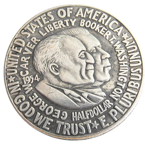 US 1954PDS Washington-Carver Half Dollar Silver Plated Copy Coin