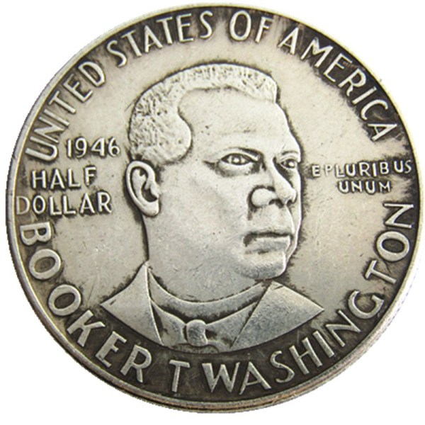 US 1946 PSD 50C Booker T. Washington Half Dollar Silver Plated Copy Coin