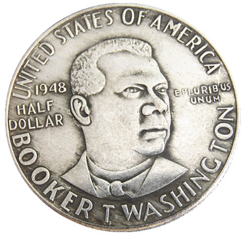 US 1948 PSD 50C Booker T. Washington Half Dollar Silver Plated Copy Coin