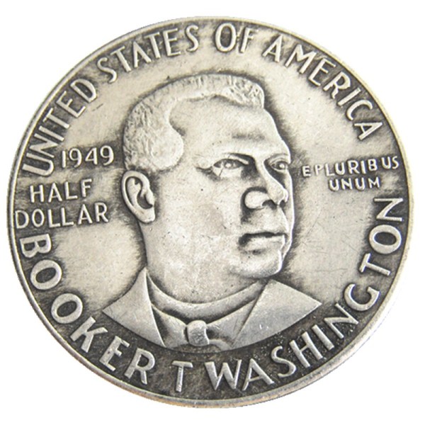 US 1949 PSD 50C Booker T. Washington Half Dollar Silver Plated Copy Coin
